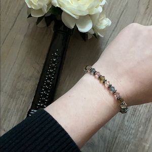 handmade multicolored crystal bead bracelet